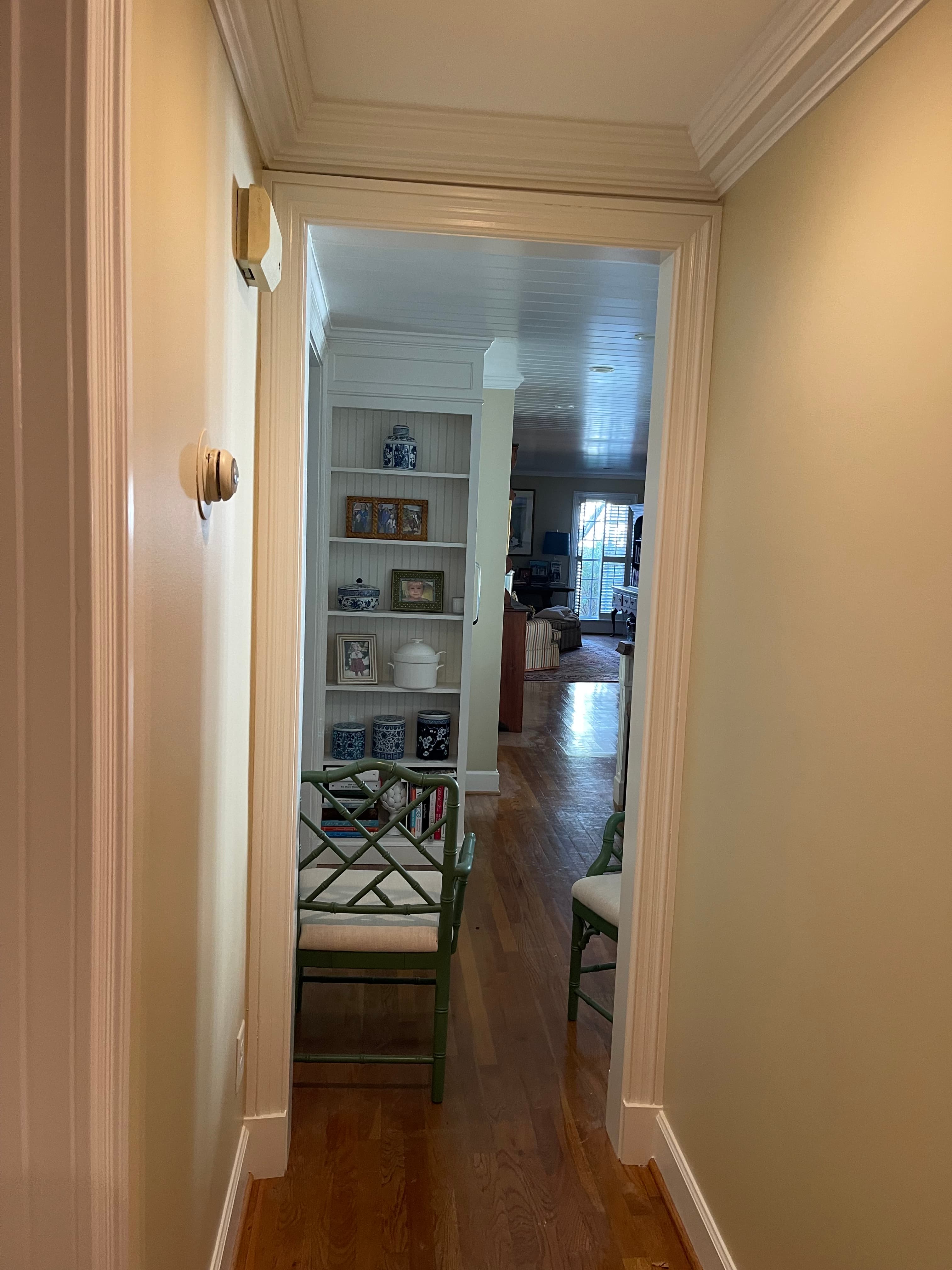 Elegant Hallway Interior with Custom Shelving